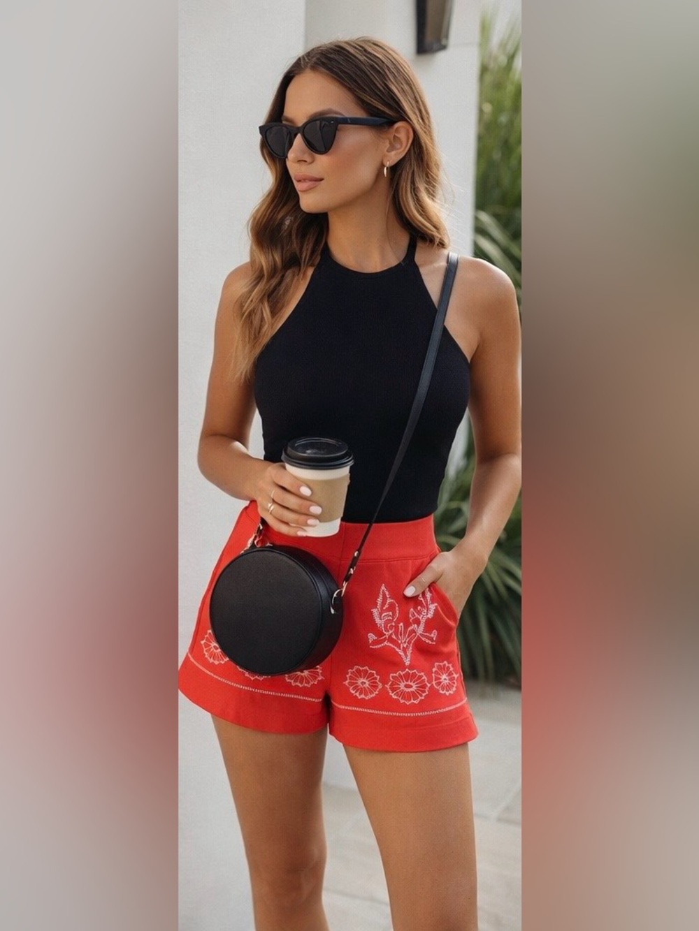 CORAL BOHO SHORTS